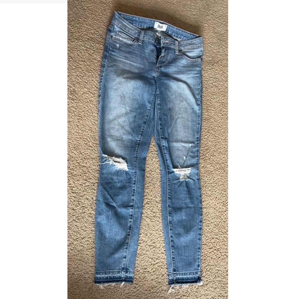 Paige denim Verdugo Crop light wash skinny jeans ankle low rise